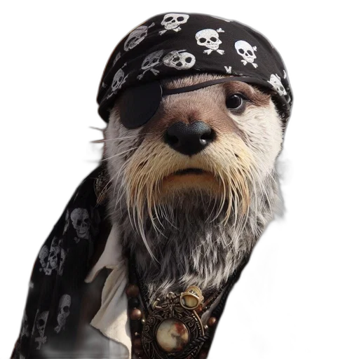animal, hat, photorealistic, otter transparent PNG cut-out