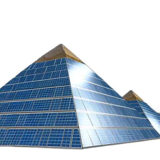 building, 3d render, series, pyramid-shaped transparent PNG cut-out
