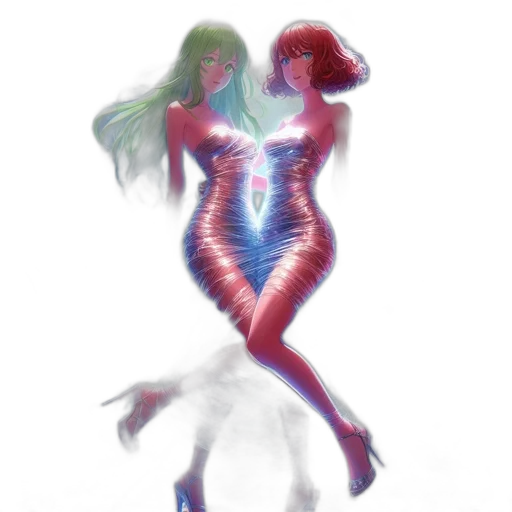 dress, creature, hair, concept art transparent PNG cut-out