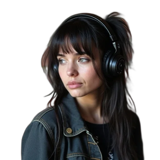 face, jacket, staff, hair transparent PNG cut-out