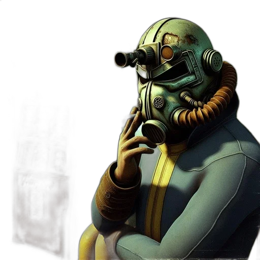 mask, robot, staff, creature transparent PNG cut-out