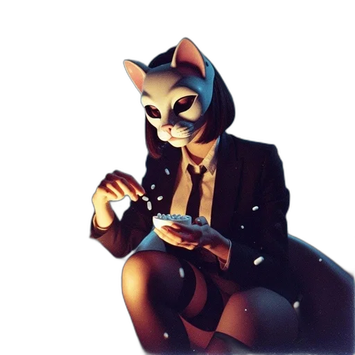mask, staff, animal, jacket transparent PNG cut-out