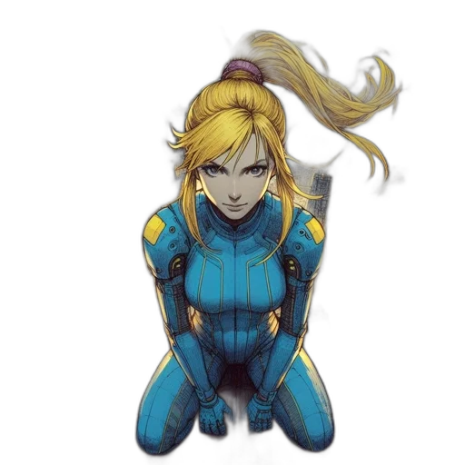 robot, jacket, hair, face transparent PNG cut-out