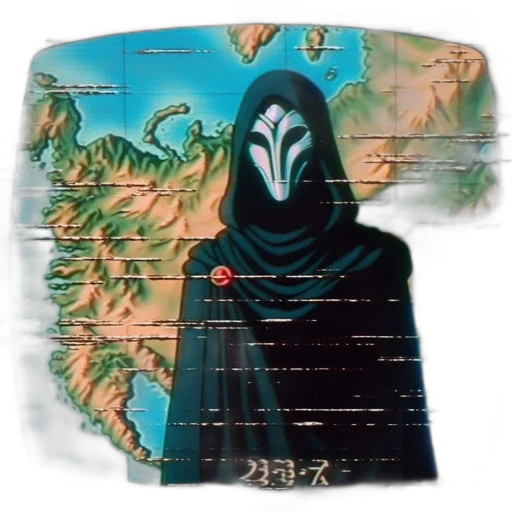 mask, jacket, robot, vaporwave transparent PNG cut-out