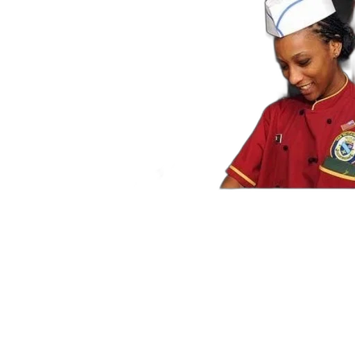 staff, woman, red, chef transparent PNG cut-out