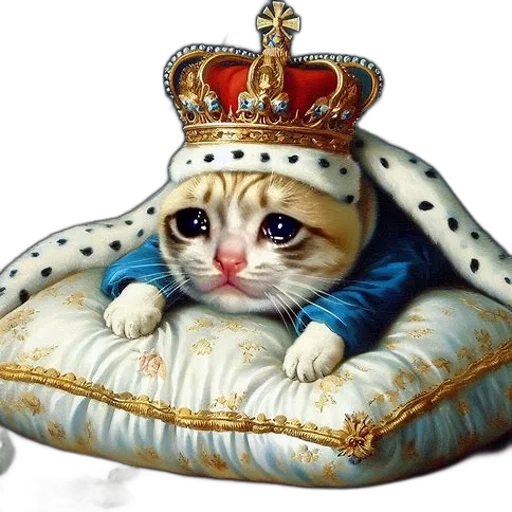 crown, animal, photorealistic, oil painting transparent PNG cut-out