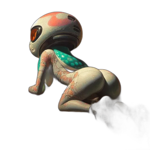robot, creature, mask, staff transparent PNG cut-out