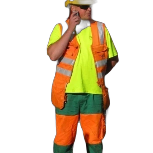 staff, jacket, mask, hat transparent PNG cut-out