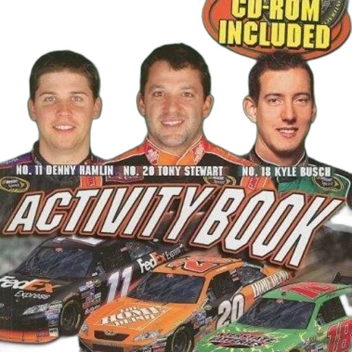 nascar, activity, book, featuring transparent PNG cut-out