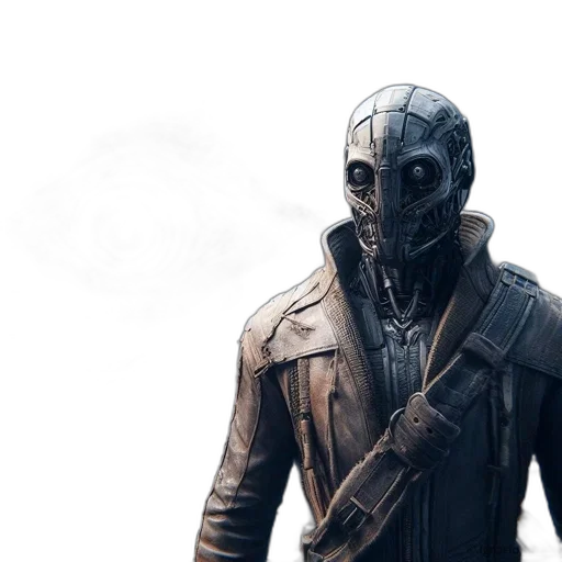 mask, jacket, robot, weapon transparent PNG cut-out