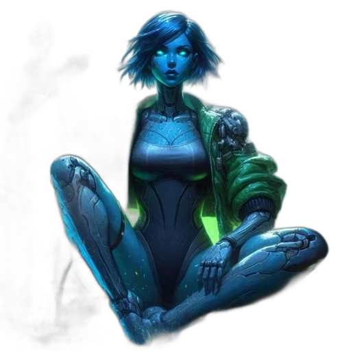 concept art, cyberpunk, comic book art, fantasy art transparent PNG cut-out