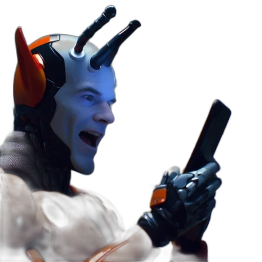 mask, robot, staff, creature transparent PNG cut-out