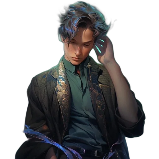 staff, jacket, face, concept art transparent PNG cut-out