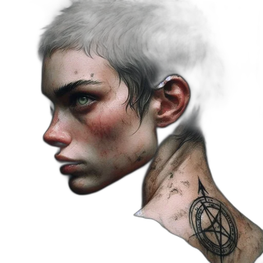 face, mask, creature, fantasy art transparent PNG cut-out