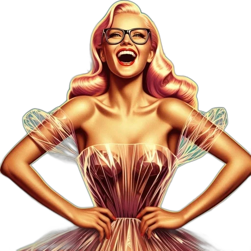 dress, cartoon, comic book art, photorealistic transparent PNG cut-out