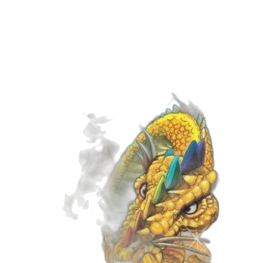 dragon, mask, creature, staff transparent PNG cut-out