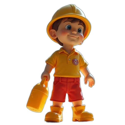 staff, robot, 3d render, photorealistic transparent PNG cut-out