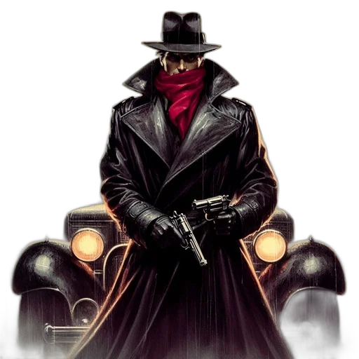 jacket, mask, concept art, comic book art transparent PNG cut-out