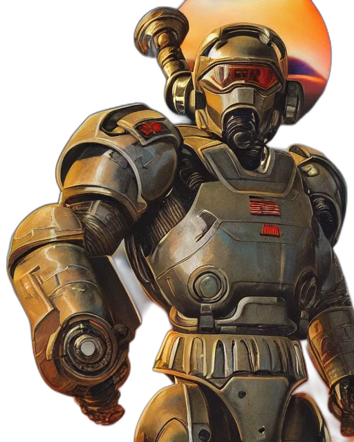 robot, concept art, 3d render, golden transparent PNG cut-out