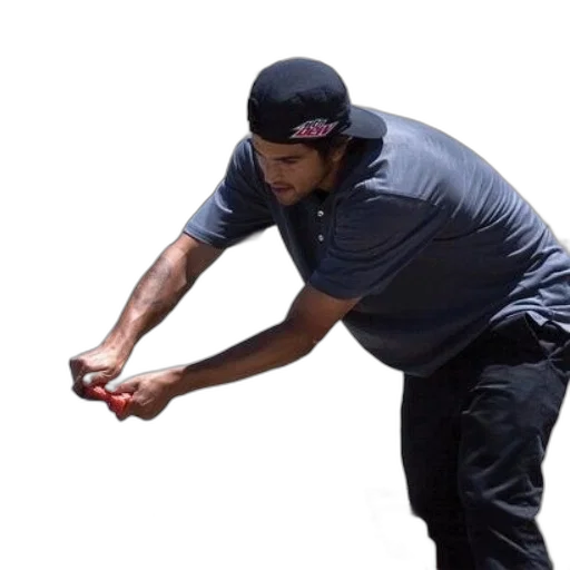 man, black, hat, polo transparent PNG cut-out