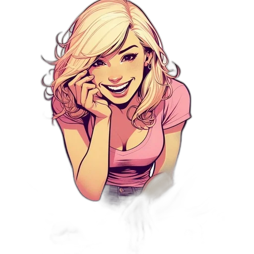 face, cartoon, comic book art, concept art transparent PNG cut-out