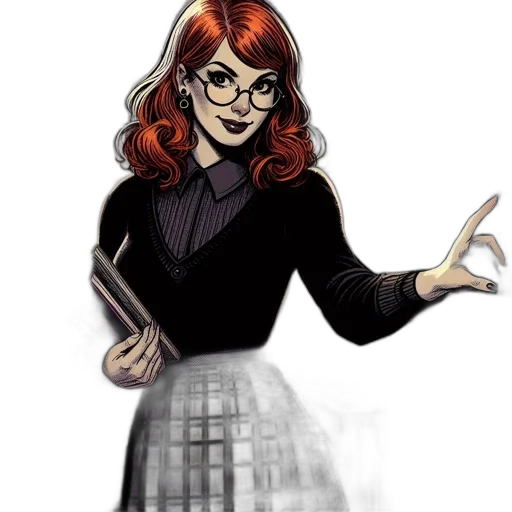 dress, comic book art, cartoon, concept art transparent PNG cut-out