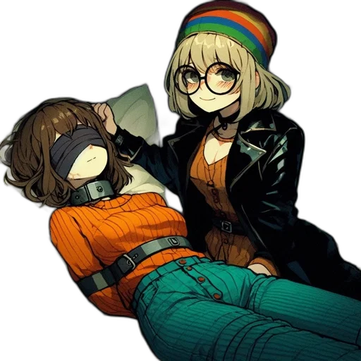 jacket, mask, hat, comic book art transparent PNG cut-out