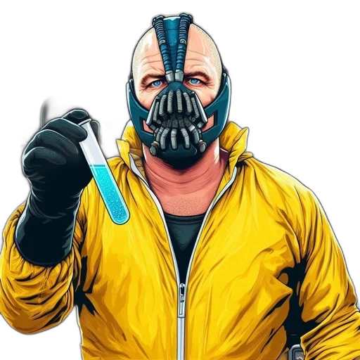 mask, jacket, face, comic book art transparent PNG cut-out