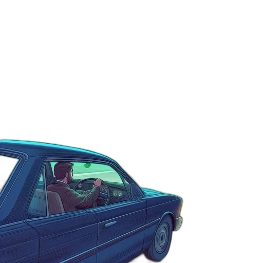 car, vaporwave, concept art, anime transparent PNG cut-out