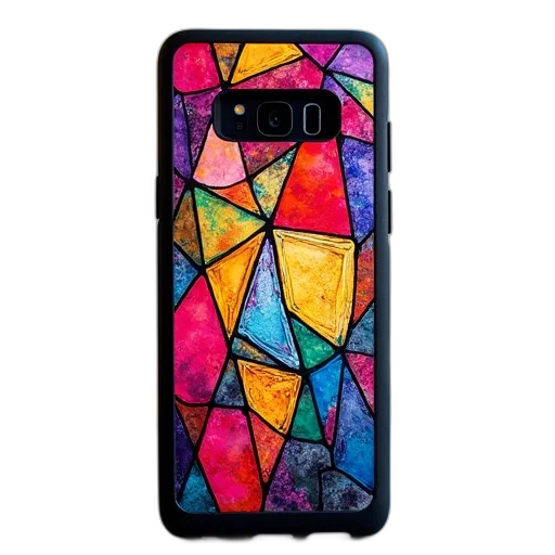 cyberpunk, colorful, geometric, stained transparent PNG cut-out