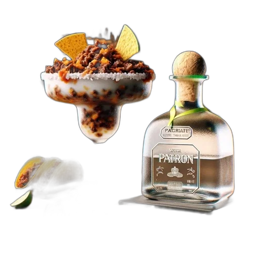 bottle, food, crown, photorealistic transparent PNG cut-out