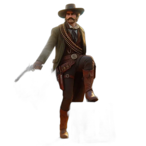 staff, hat, weapon, jacket transparent PNG cut-out