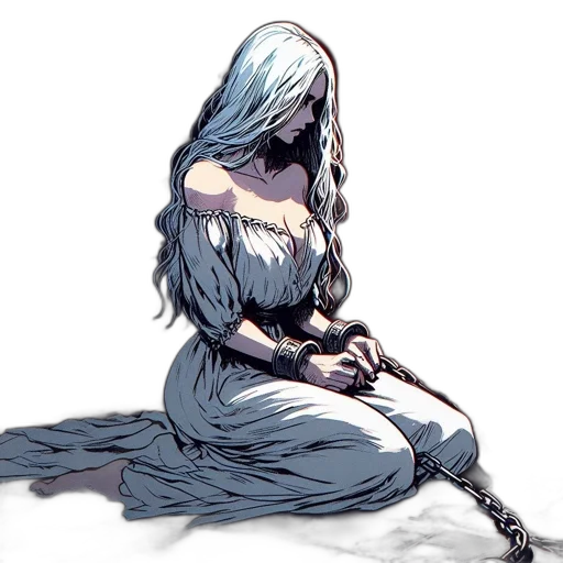 dress, hair, creature, mask transparent PNG cut-out