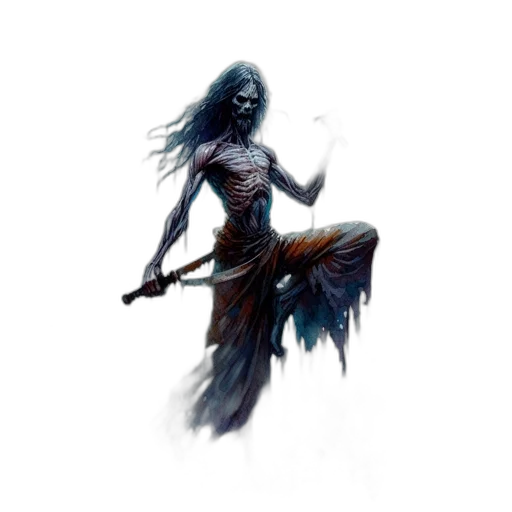 dress, staff, creature, hair transparent PNG cut-out