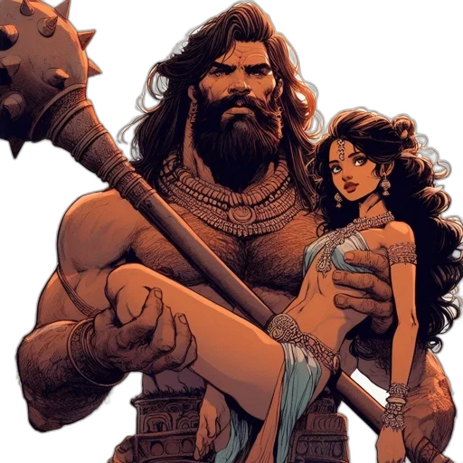comic book art, concept art, fantasy art, two transparent PNG cut-out