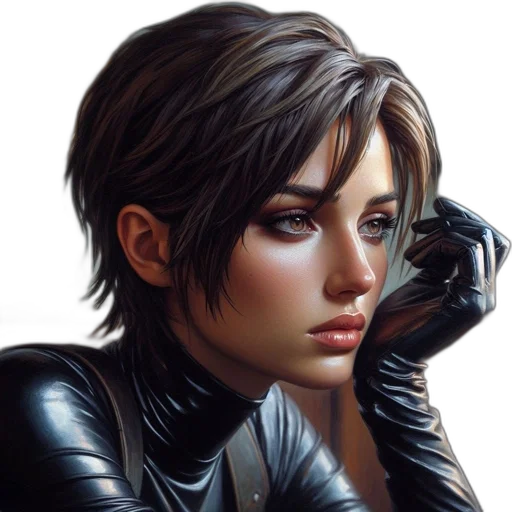 jacket, face, photorealistic, comic book art transparent PNG cut-out