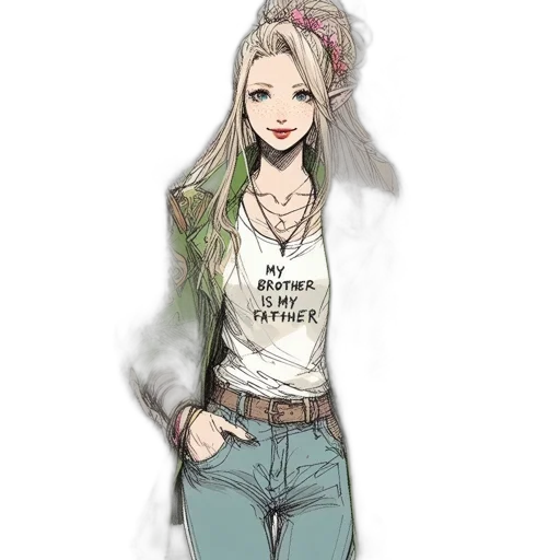 jacket, jewelry, staff, cartoon transparent PNG cut-out