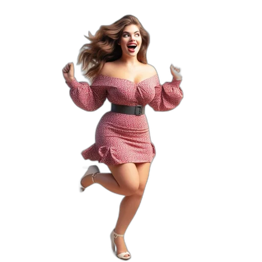 dress, hair, 3d render, concept art transparent PNG cut-out