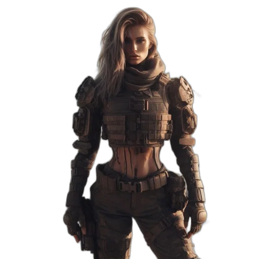jacket, weapon, concept art, cyberpunk transparent PNG cut-out