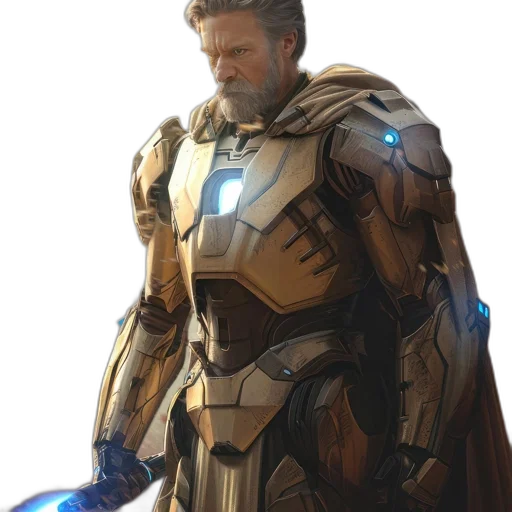 robot, staff, weapon, sword transparent PNG cut-out