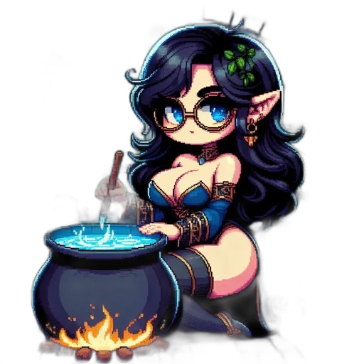 pixel art, fantasy art, concept art, anime transparent PNG cut-out