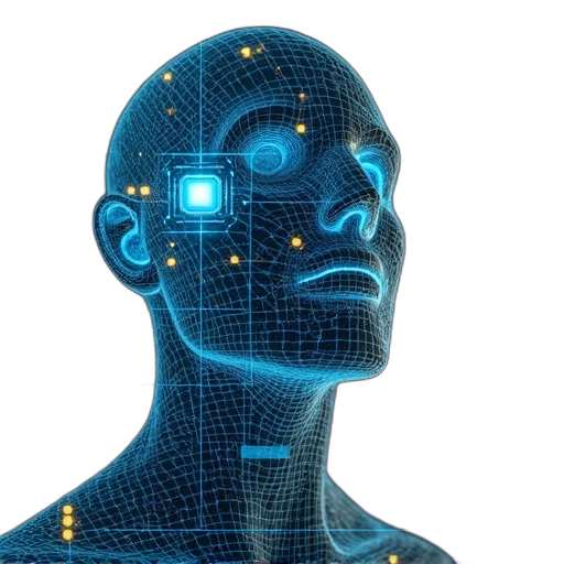 robot, face, mask, cyberpunk transparent PNG cut-out