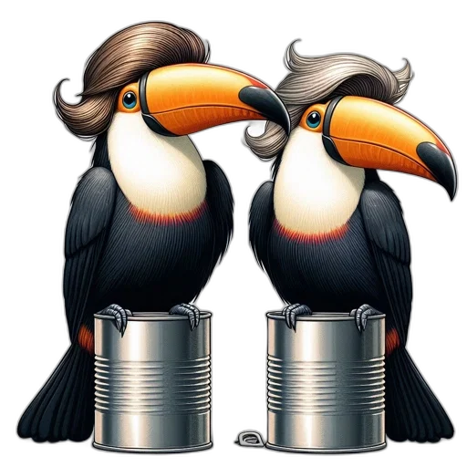 two, toucans, sporting, elaborate transparent PNG cut-out