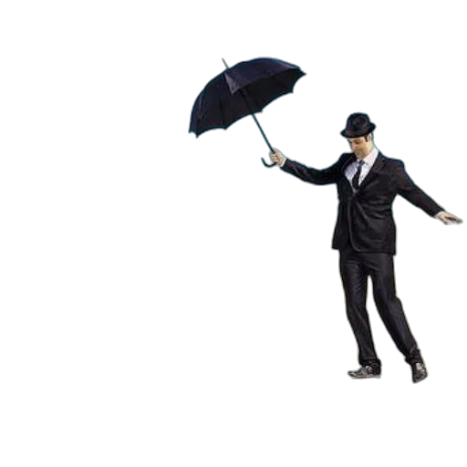 umbrella, hat, staff, jacket transparent PNG cut-out