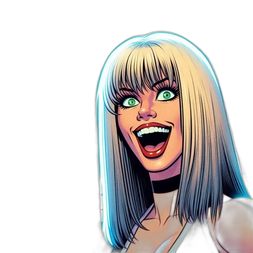 face, comic book art, cartoon, anime transparent PNG cut-out