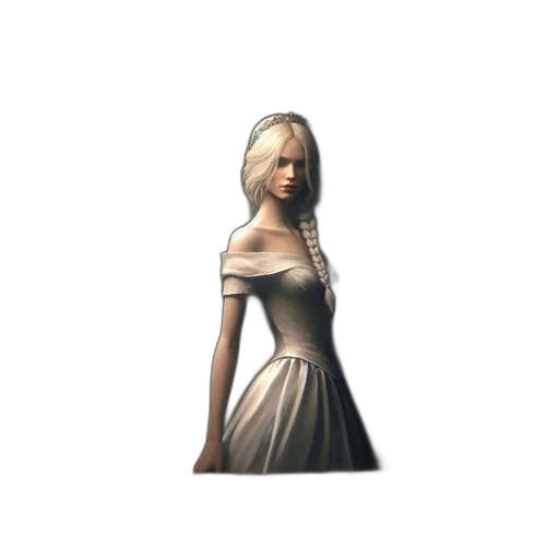 dress, staff, face, crown transparent PNG cut-out