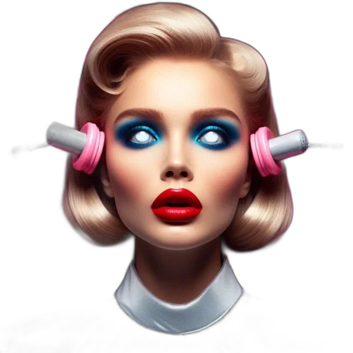 face, photorealistic, concept art, vaporwave transparent PNG cut-out