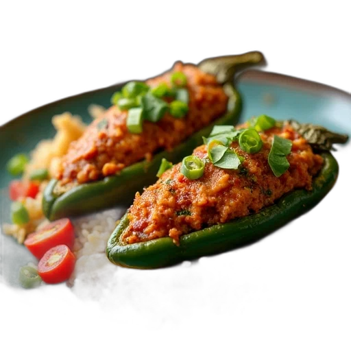 food, mexican, stuffed, poblano transparent PNG cut-out
