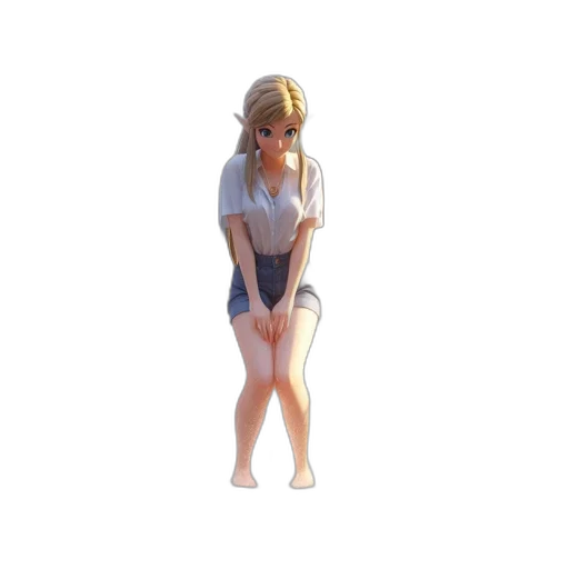 dress, staff, creature, 3d render transparent PNG cut-out