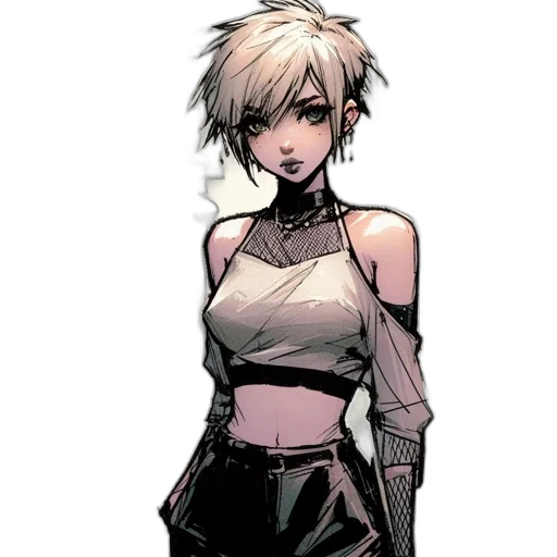 dress, staff, jacket, comic book art transparent PNG cut-out